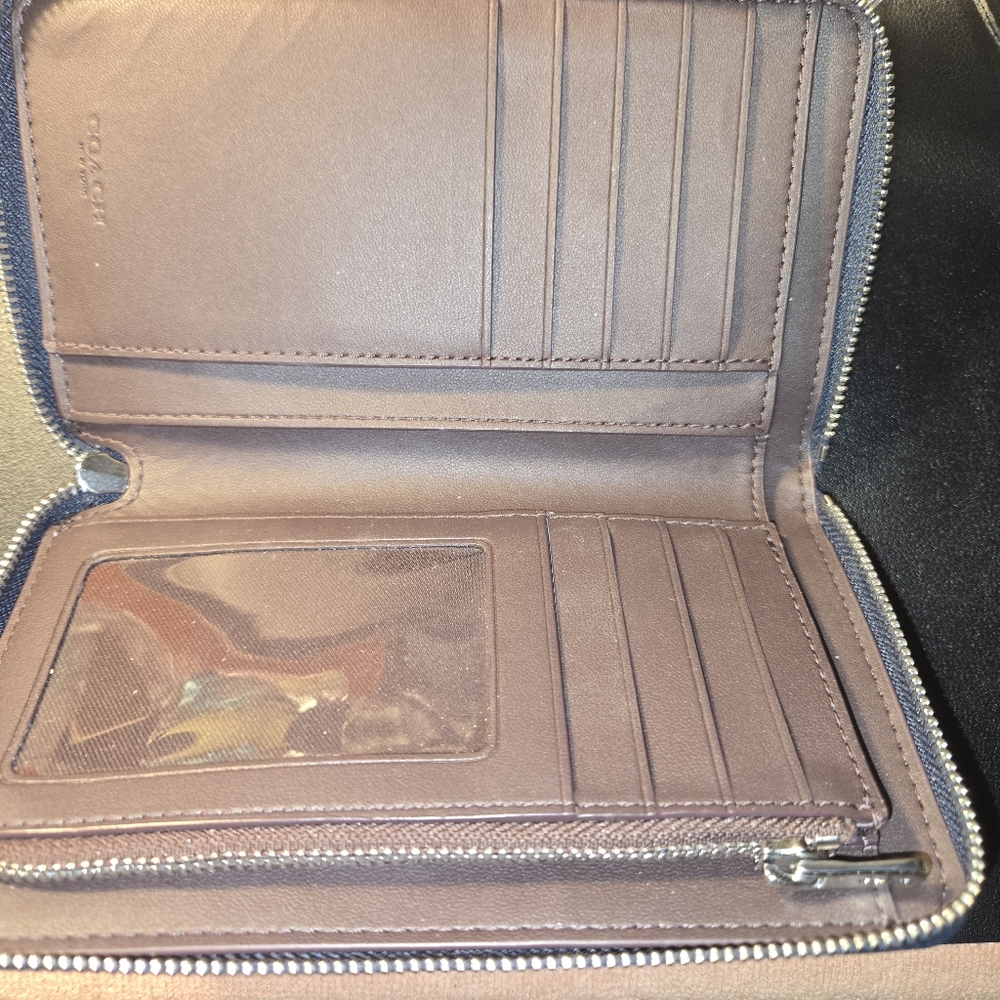 Coach Blue Monogram Wallet - Picture 2 of 3